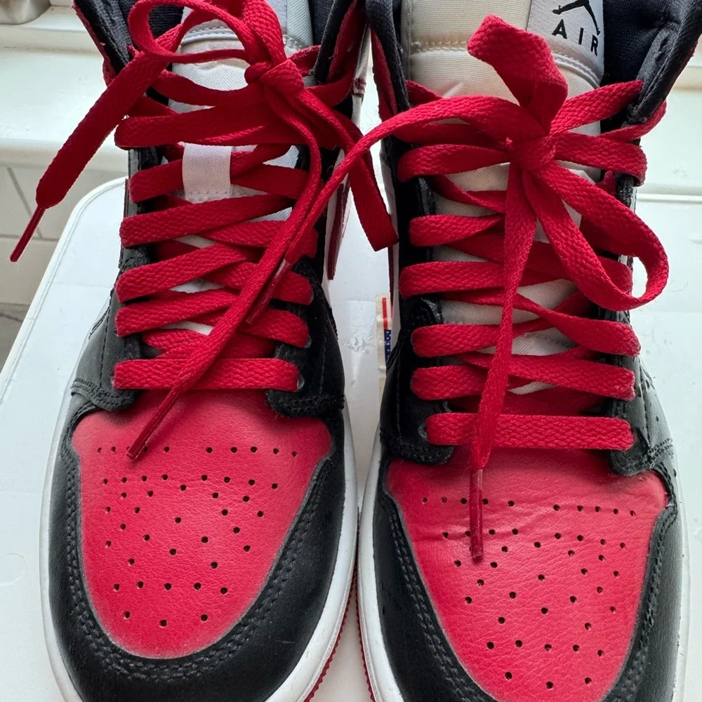 Nike Red White Black Athletic High-Top Sneakers